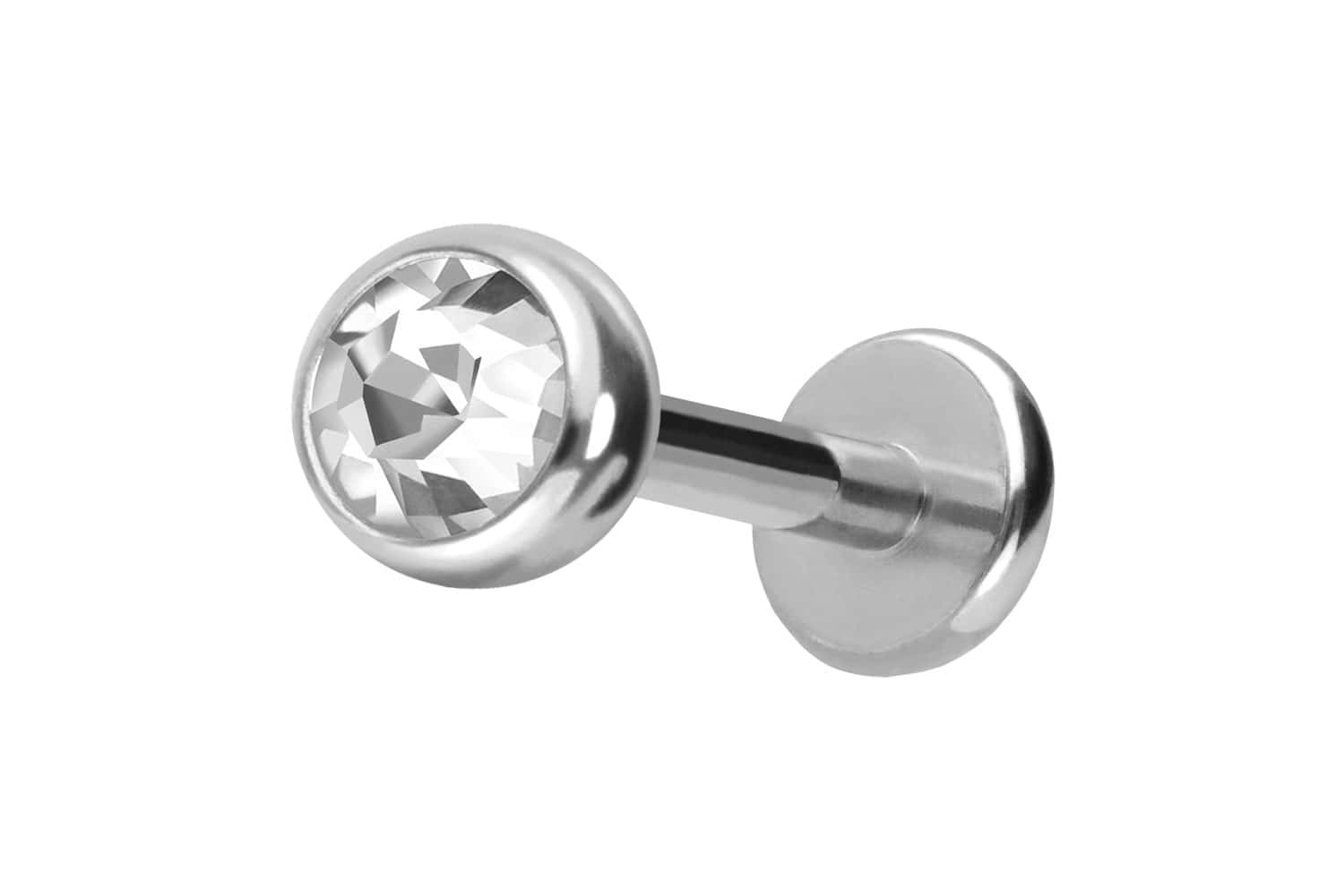 Titan Labret mit Push Fit KRISTALL